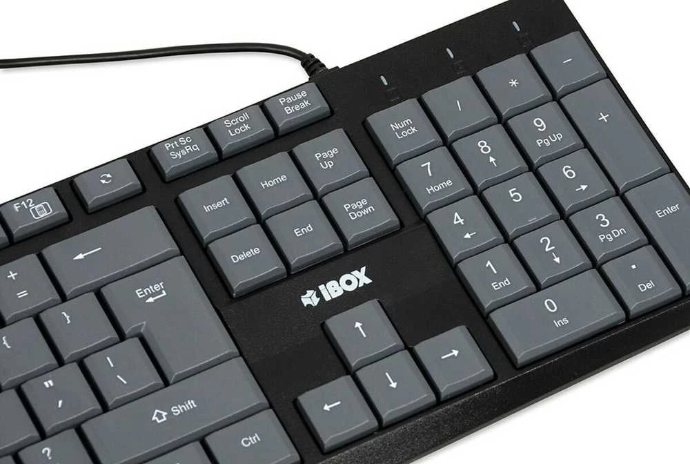 iBOX Eris Klaviatūra su USB jungtimi, Gray/Juodas