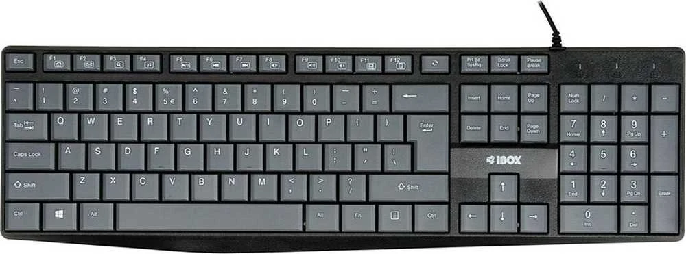 iBOX Eris Klaviatūra su USB jungtimi, Gray/Juodas