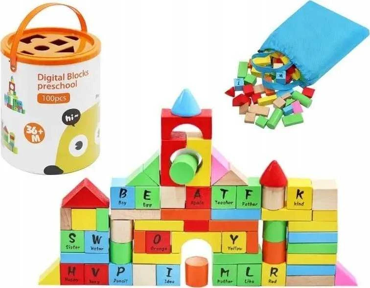 iBOX Medinis kaladėlių rinkinys, 100 elementų