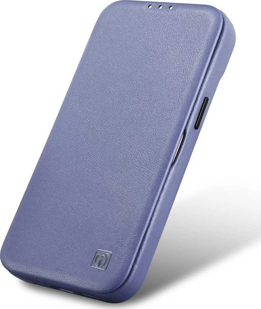 iCarer CE Premium Leather Apple iPhone 14 Pro Max Magnetic atverčiamas Leather MagSafe Light dėklas telefonui violetinės spalvos (WMI14220716-LP)