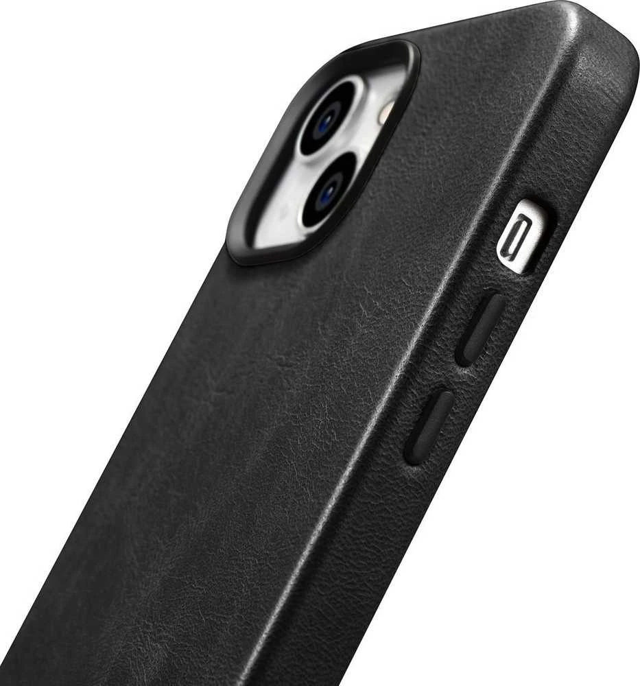 iCarer Oil Wax Premium Leather Apple iPhone 14 Plus Magnetic Leather with MagSafe dėklas telefonui juodos spalvos (WMI14220703-BK)