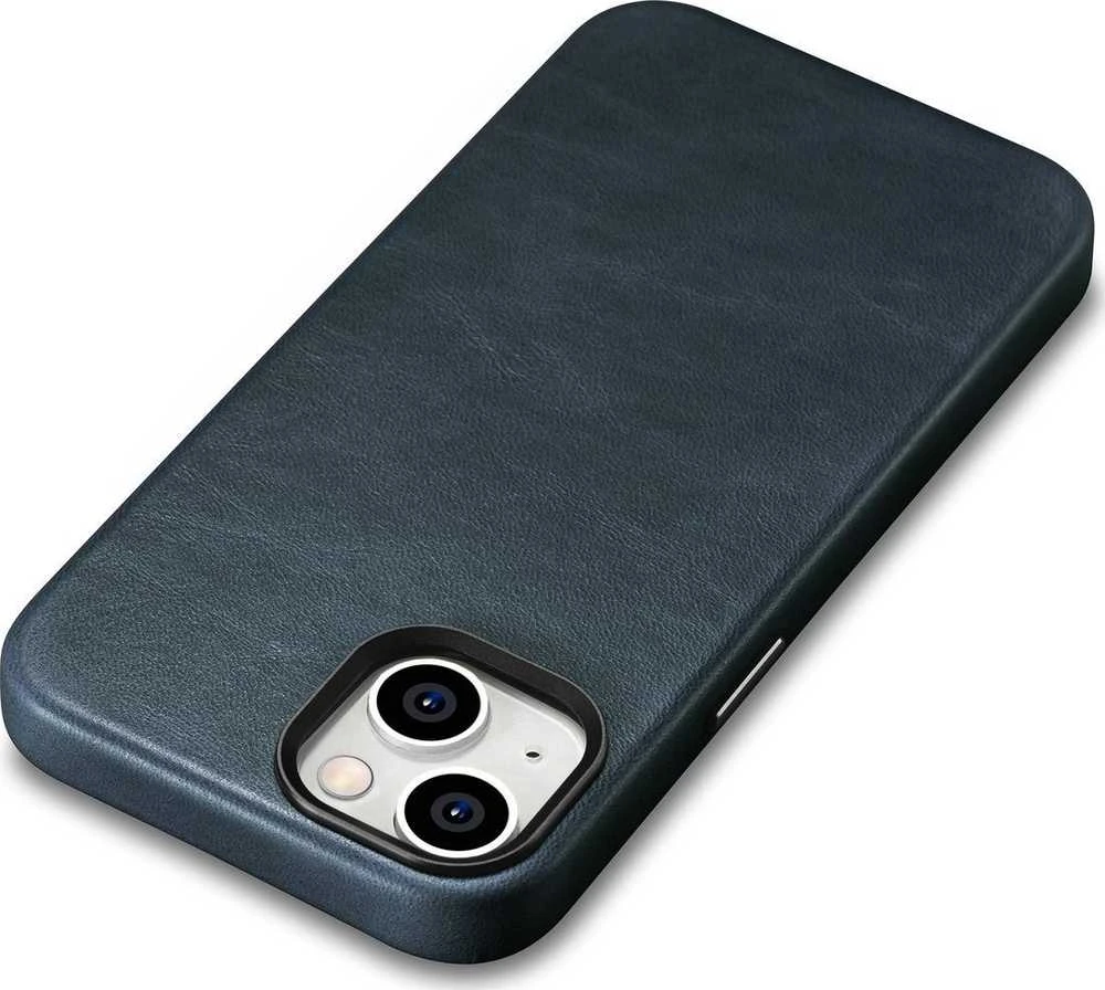 iCarer Oil Wax Premium Leather Apple iPhone 14 Plus Magnetic Leather with MagSafe dėklas telefonui mėlynos spalvos (WMI14220703-BU)