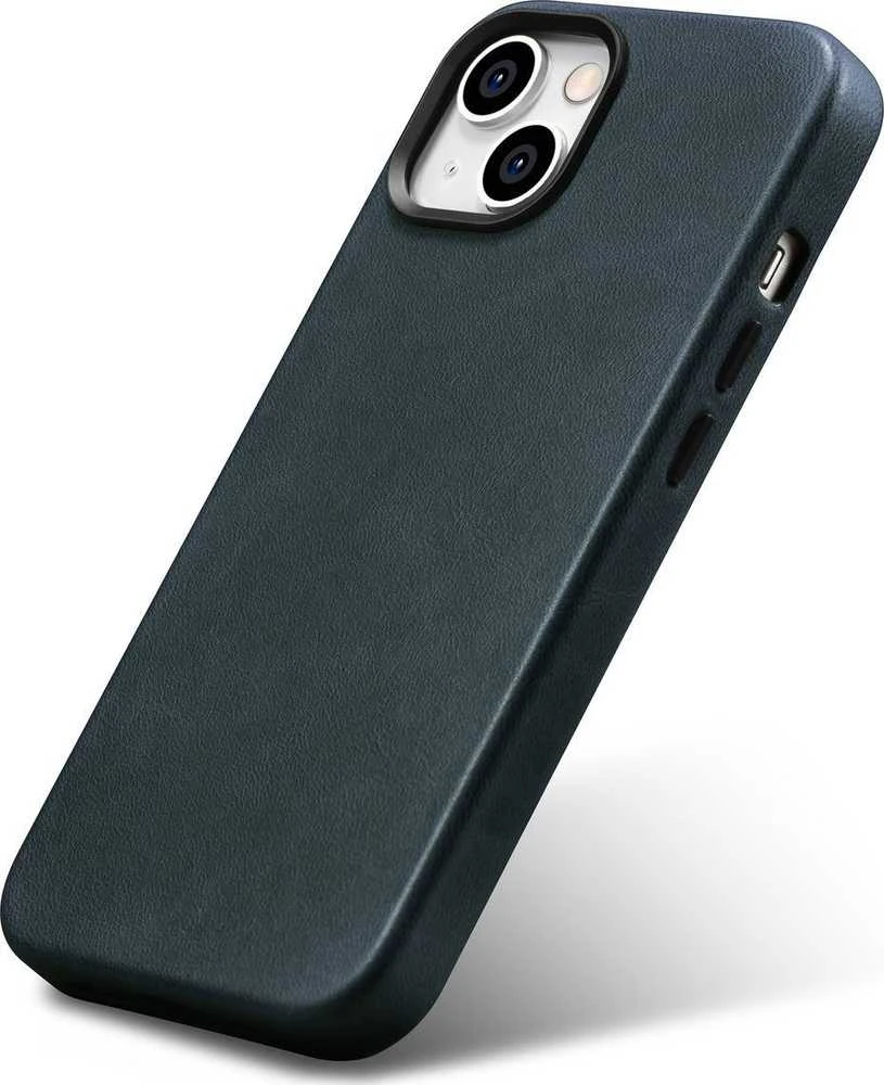 iCarer Oil Wax Premium Leather Apple iPhone 14 Plus Magnetic Leather with MagSafe dėklas telefonui mėlynos spalvos (WMI14220703-BU)