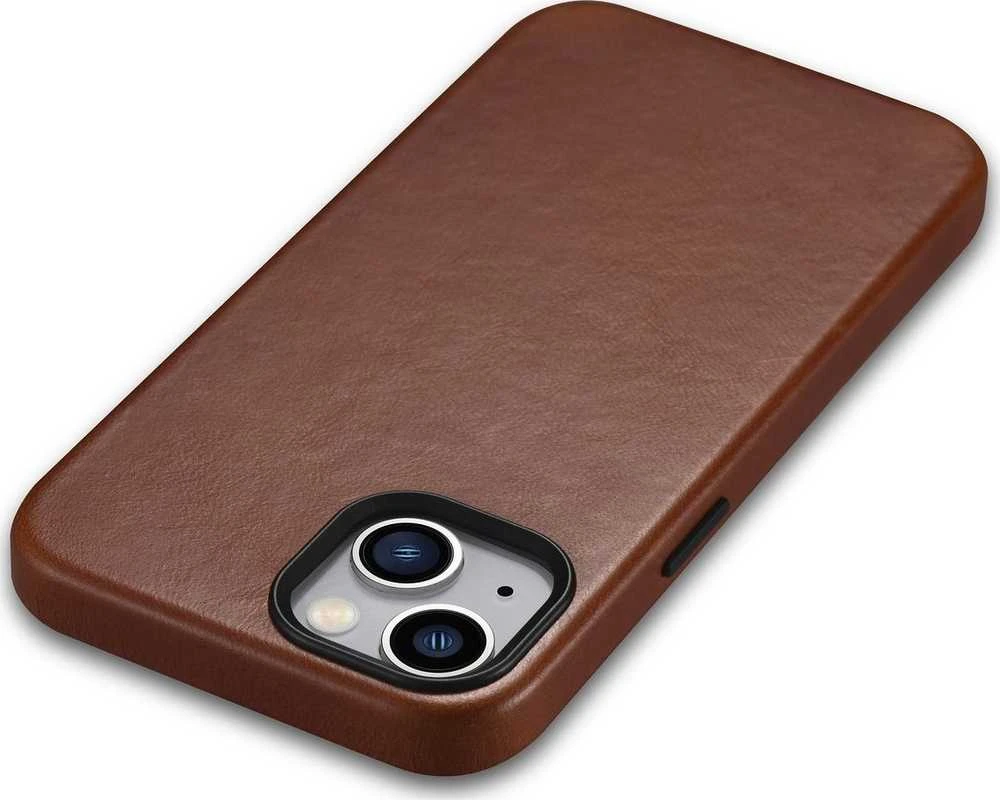 iCarer Oil Wax Premium Leather Apple iPhone 14 Plus Magnetic Leather with MagSafe dėklas telefonui rudos spalvos (WMI14220703-RB)