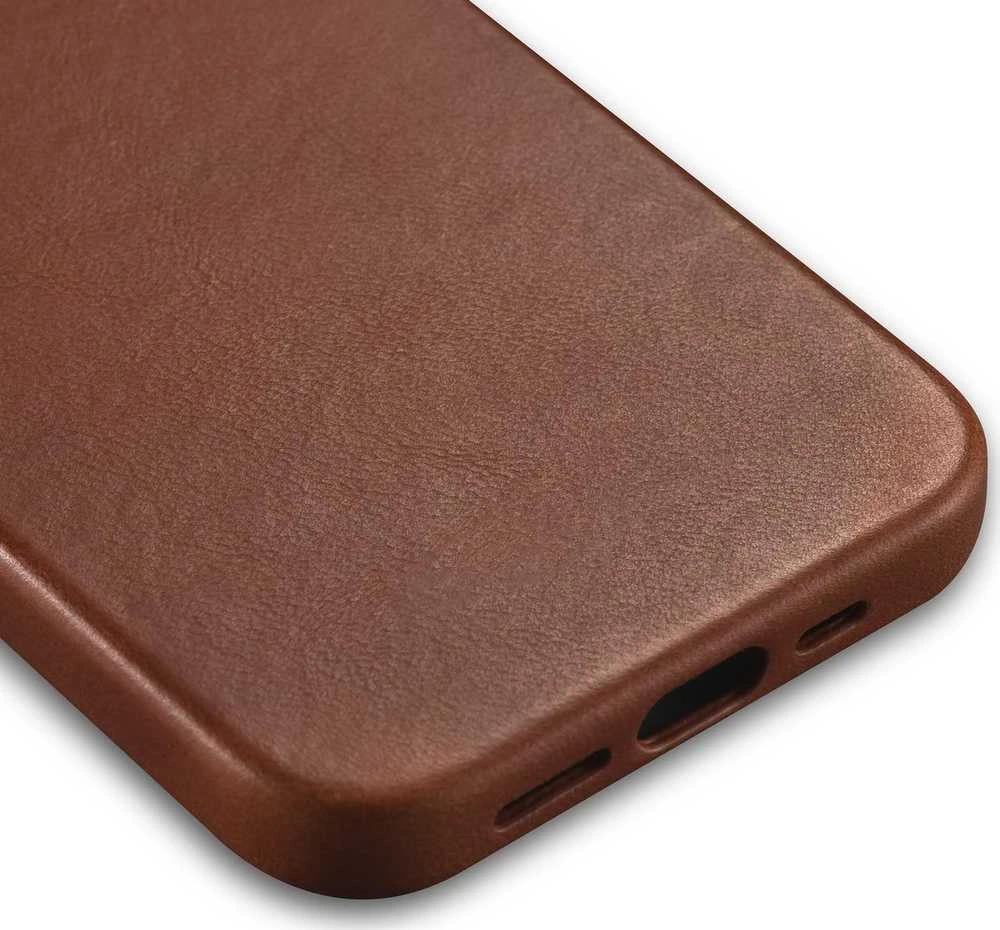 iCarer Oil Wax Premium Leather Apple iPhone 14 Plus Magnetic Leather with MagSafe dėklas telefonui rudos spalvos (WMI14220703-RB)
