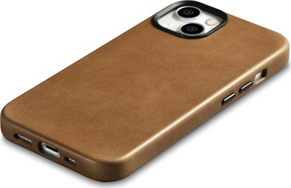 iCarer Oil Wax Premium Leather Apple iPhone 14 Plus Magnetic Leather with MagSafe dėklas telefonui rudos spalvos (WMI14220703-TN)
