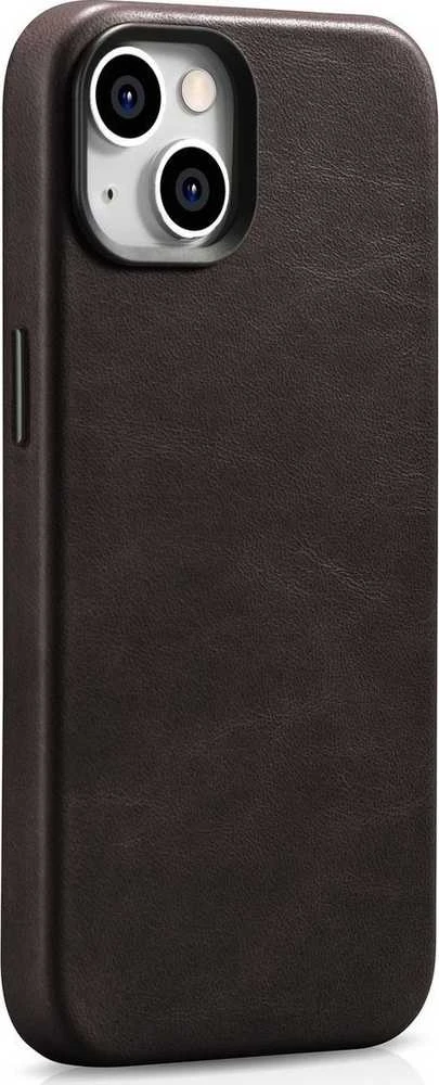 iCarer Oil Wax Premium Leather Apple iPhone 14 Plus Magnetic Leather with MagSafe dėklas telefonui rudos spalvos (WMI14220703-BN)