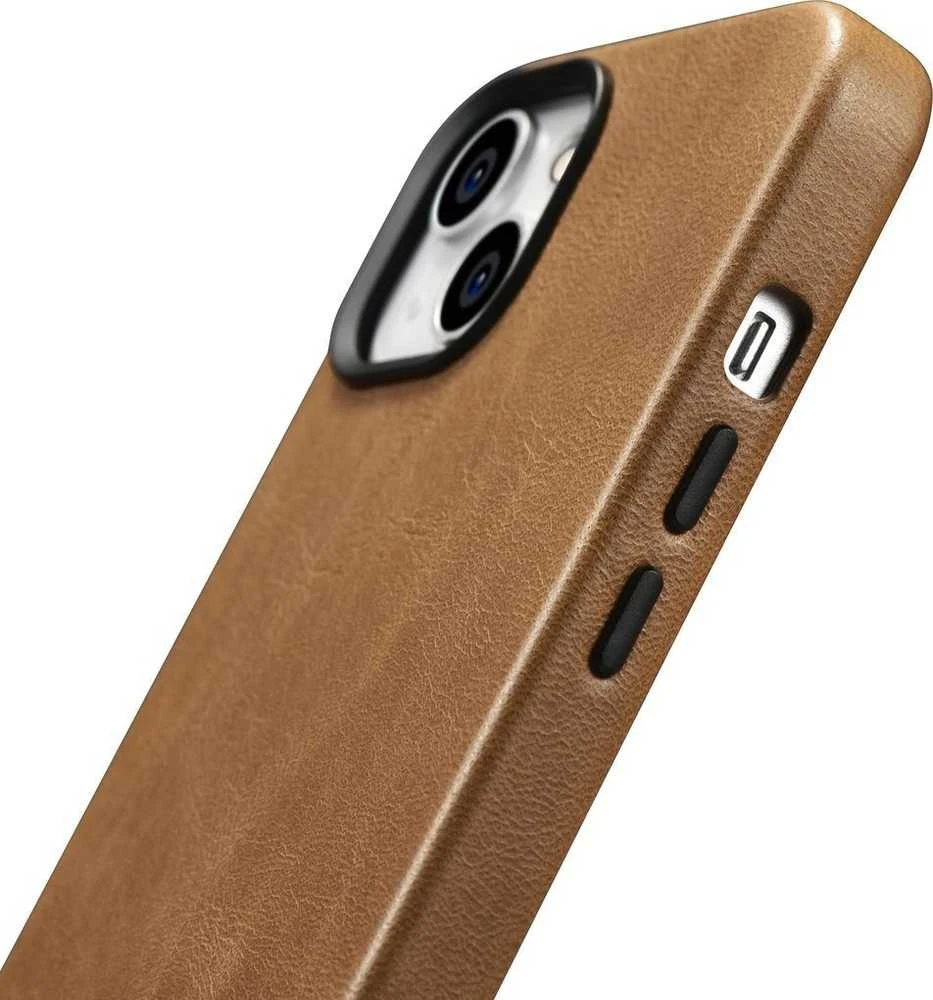 iCarer Oil Wax Premium Leather Apple iPhone 14 Plus Magnetic Leather with MagSafe dėklas telefonui rudos spalvos (WMI14220703-TN)