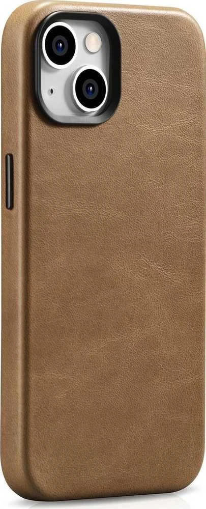 iCarer Oil Wax Premium Leather Apple iPhone 14 Plus Magnetic Leather with MagSafe dėklas telefonui rudos spalvos (WMI14220703-TN)