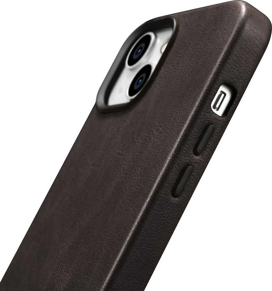 iCarer Oil Wax Premium Leather Apple iPhone 14 Plus Magnetic Leather with MagSafe dėklas telefonui rudos spalvos (WMI14220703-BN)