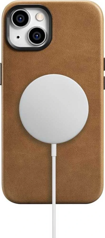 iCarer Oil Wax Premium Leather Apple iPhone 14 Plus Magnetic Leather with MagSafe dėklas telefonui rudos spalvos (WMI14220703-TN)