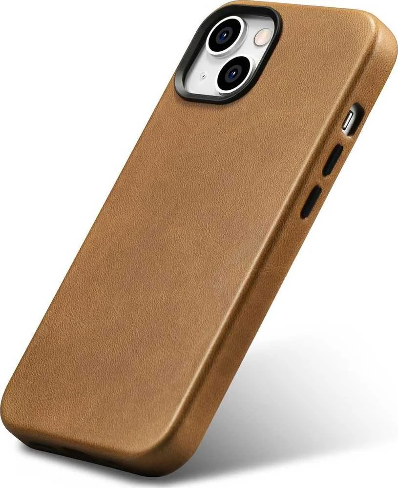 iCarer Oil Wax Premium Leather Apple iPhone 14 Plus Magnetic Leather with MagSafe dėklas telefonui rudos spalvos (WMI14220703-TN)
