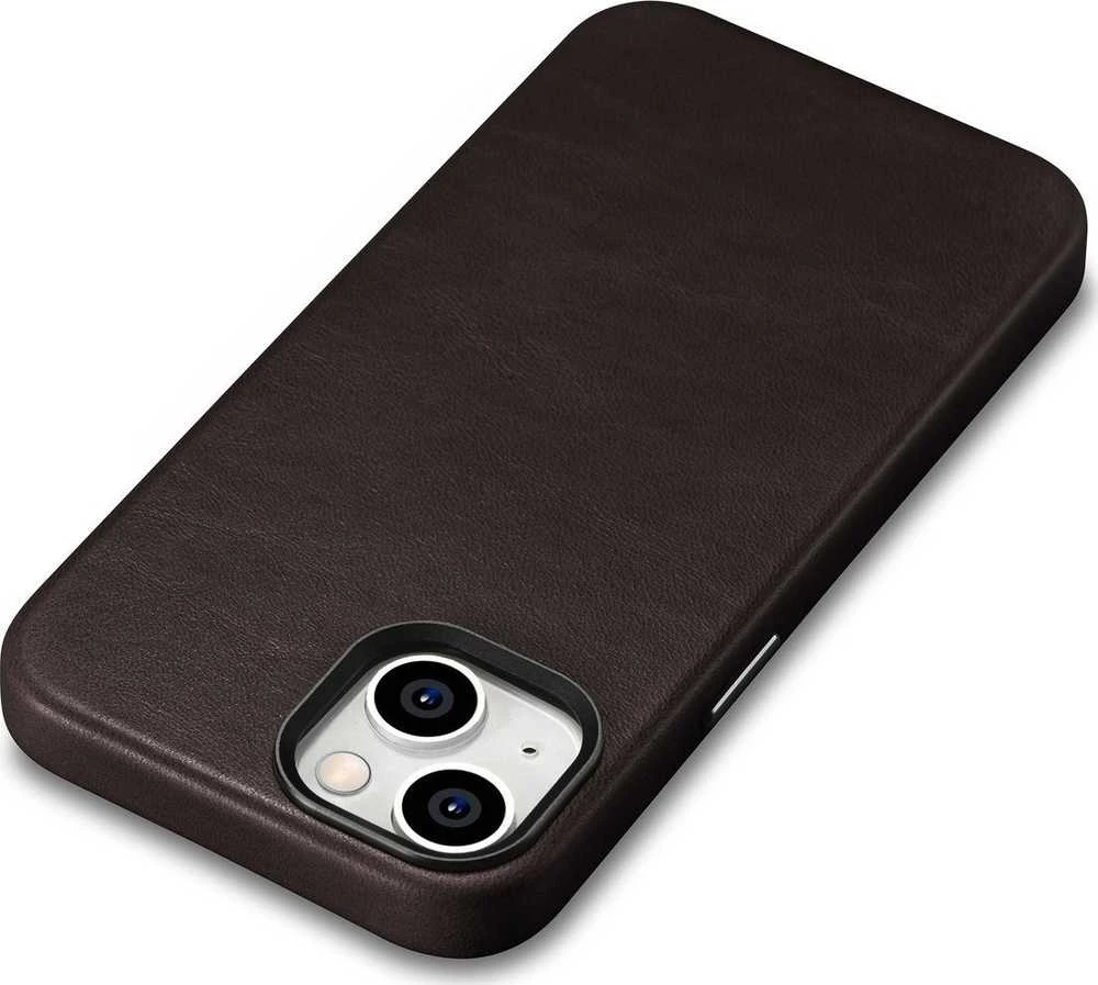 iCarer Oil Wax Premium Leather Apple iPhone 14 Plus Magnetic Leather with MagSafe dėklas telefonui rudos spalvos (WMI14220703-BN)