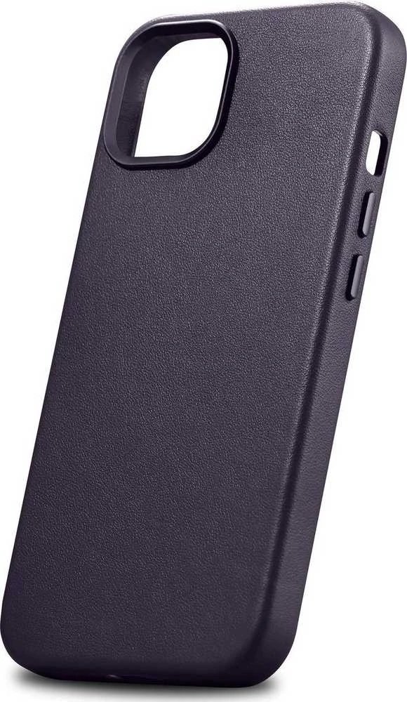 iCarer Leather Apple iPhone 14 Plus Dark dėklas telefonui violetinės spalvos (MagSafe Compatible)