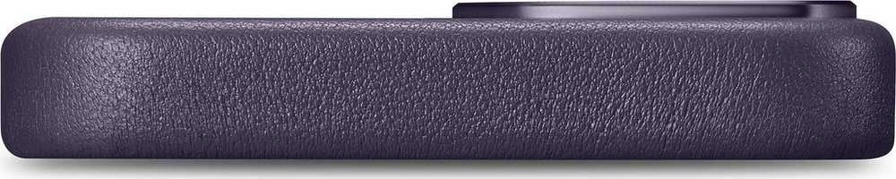 iCarer Leather Apple iPhone 14 Plus Dark dėklas telefonui violetinės spalvos (MagSafe Compatible)