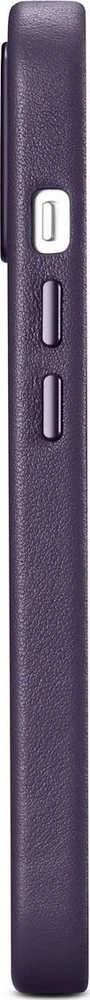 iCarer Leather Apple iPhone 14 Plus Dark dėklas telefonui violetinės spalvos (MagSafe Compatible)