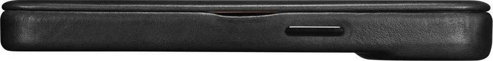 iCarer CE Oil Wax Premium Leather Leather Apple iPhone 14 Plus Magnetic atverčiamas MagSafe dėklas telefonui juodos spalvos (AKI14220707-BK)