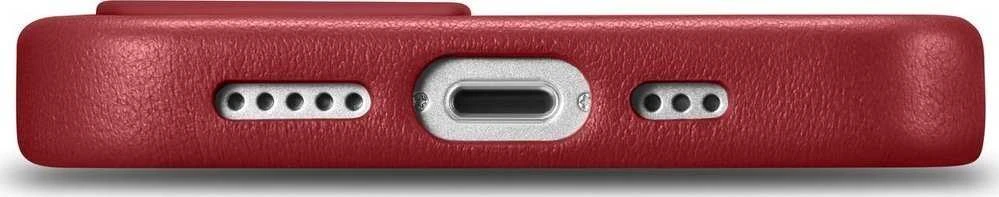 iCarer Leather made of natural leather Apple iPhone 14 Plus dėklas telefonui raudonos spalvos (compatible with MagSafe)