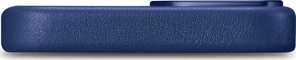 iCarer Leather Apple iPhone 14 Plus genuine leather dėklas telefonui mėlynos spalvos (compatible with MagSafe)