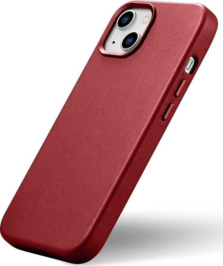 iCarer Leather made of natural leather Apple iPhone 14 Plus dėklas telefonui raudonos spalvos (compatible with MagSafe)