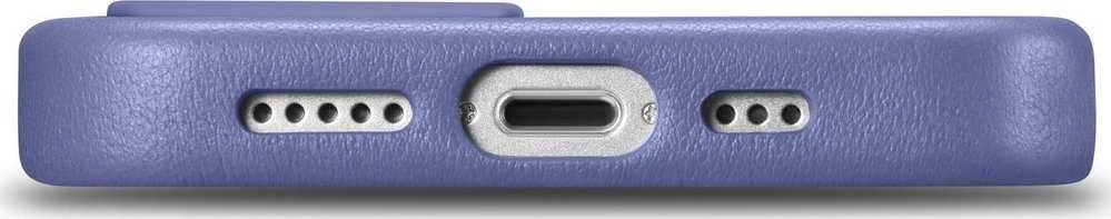 iCarer Leather Genuine Leather Apple iPhone 14 Plus Light dėklas telefonui violetinės spalvos (MagSafe Compatible)