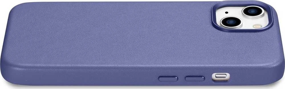 iCarer Leather Genuine Leather Apple iPhone 14 Plus Light dėklas telefonui violetinės spalvos (MagSafe Compatible)