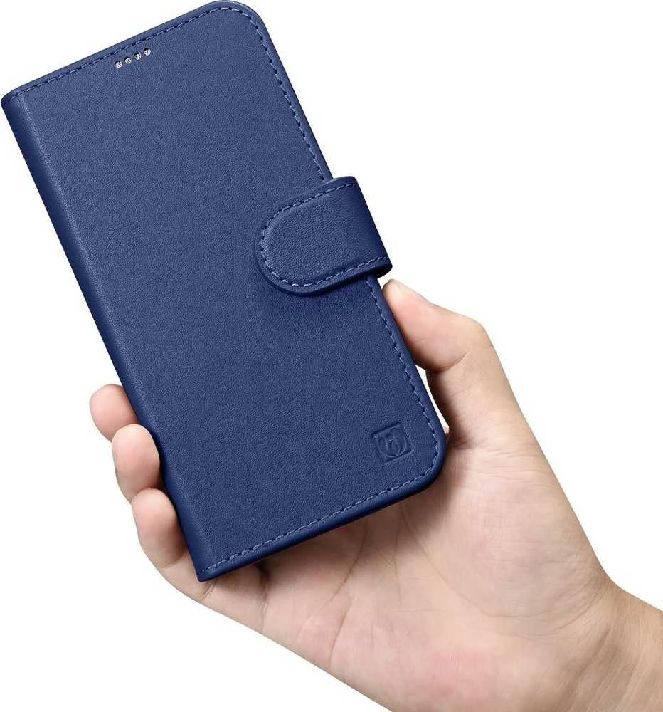 iCarer Wallet 2in1 Apple iPhone 14 Plus Anti-RFID Leather atverčiamas dėklas telefonui mėlynos spalvos (WMI14220727-BU)