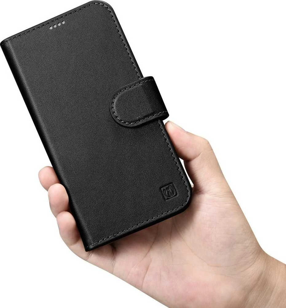 iCarer Wallet 2in1 Apple iPhone 14 Plus Anti-RFID Leather atverčiamas dėklas telefonui juodos spalvos (WMI14220727-BK)