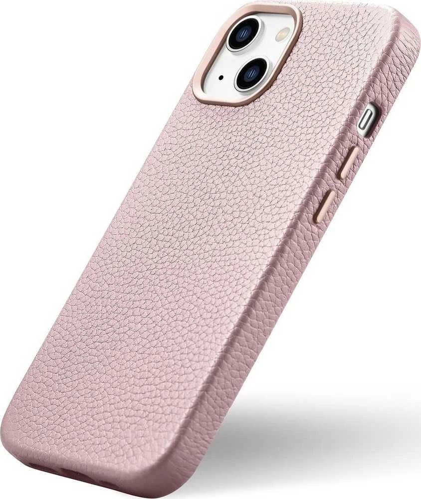 iCarer Litchi Premium Leather Apple iPhone 14 Plus Magnetic Leather with MagSafe dėklas telefonui rožinės spalvos (WMI14220711-PK)