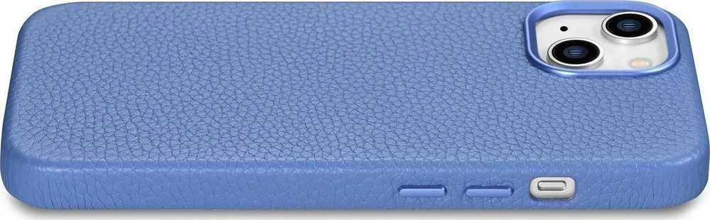 iCarer Litchi Premium Leather Apple iPhone 14 Plus Magnetic Leather with MagSafe dėklas telefonui žydros spalvos (WMI14220711-LB)