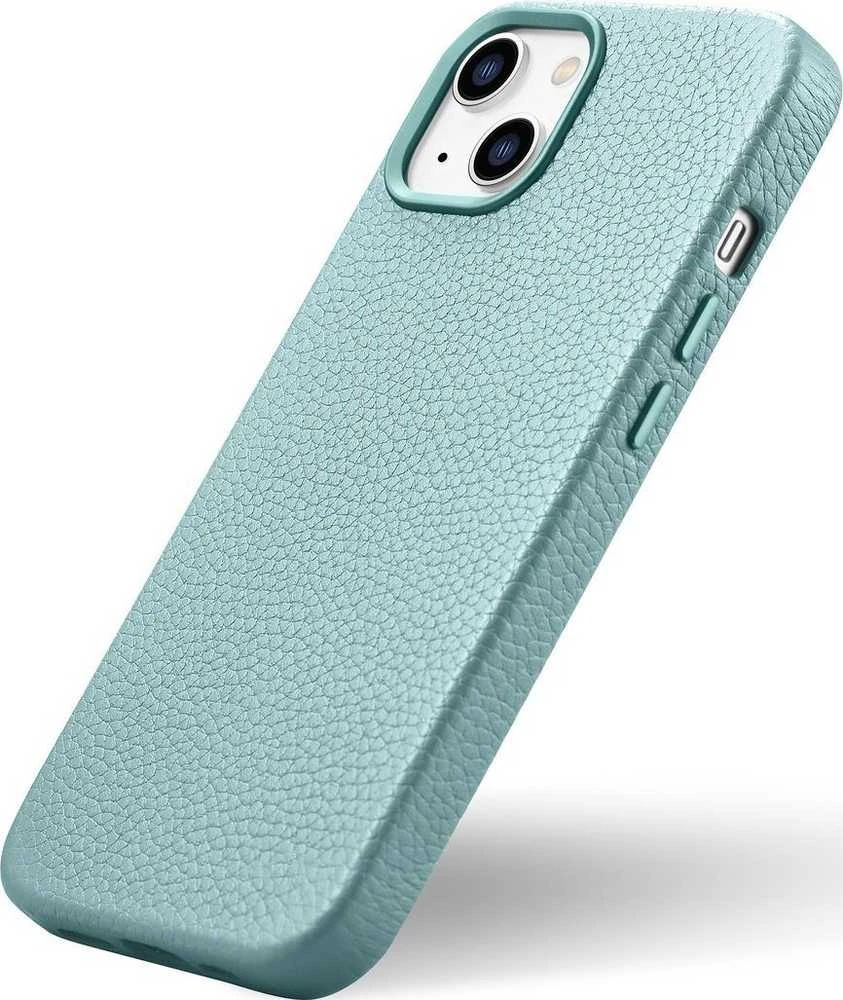 iCarer Litchi Premium Leather Apple iPhone 14 Plus Magnetic Leather with MagSafe dėklas telefonui žalios spalvos (WMI14220711-GN)