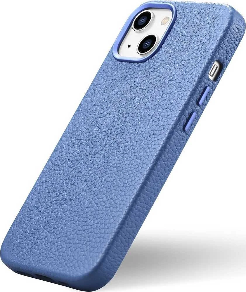 iCarer Litchi Premium Leather Apple iPhone 14 Plus Magnetic Leather with MagSafe dėklas telefonui žydros spalvos (WMI14220711-LB)