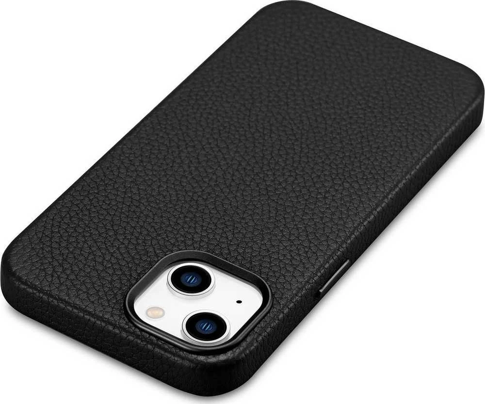 iCarer Litchi Premium Leather Apple iPhone 14 Plus Magnetic Leather with MagSafe dėklas telefonui juodos spalvos (WMI14220711-BK)