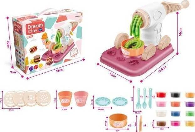 Icom rinkinys, skirtas makaronų gamybai iš plastilino