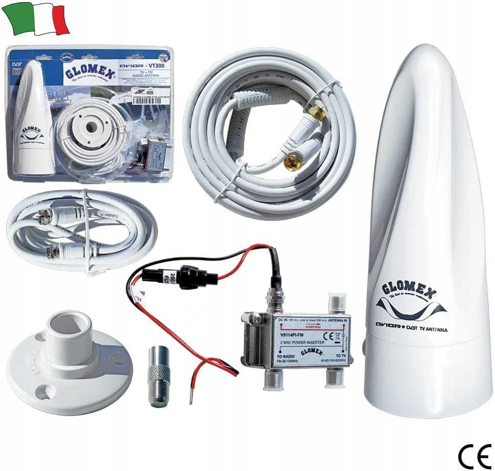 RTV antena Icy Box Televizijos ir radijo antena Glomex AVIOR VT300 DVBt, FM jachtoms, kemperiams