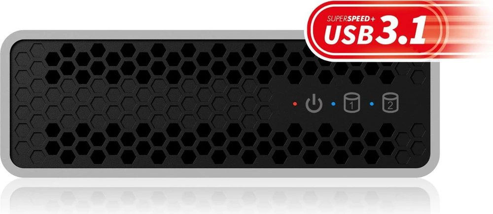 Icy Box „Raidsonic“ išorinė RAID sistema SSD ir HDD diskams IB-RD2253-U31, 2 x 2,5 colio SATA I/II/III, 2,5 colio, 1 x USB 3.1 (2 kartos) B tipo su UASP palaikymu