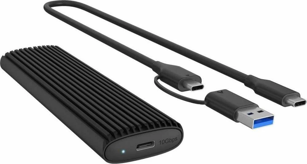 Icy Box SSD korpusas su USB-C ir USB-A adapterio kabeliu