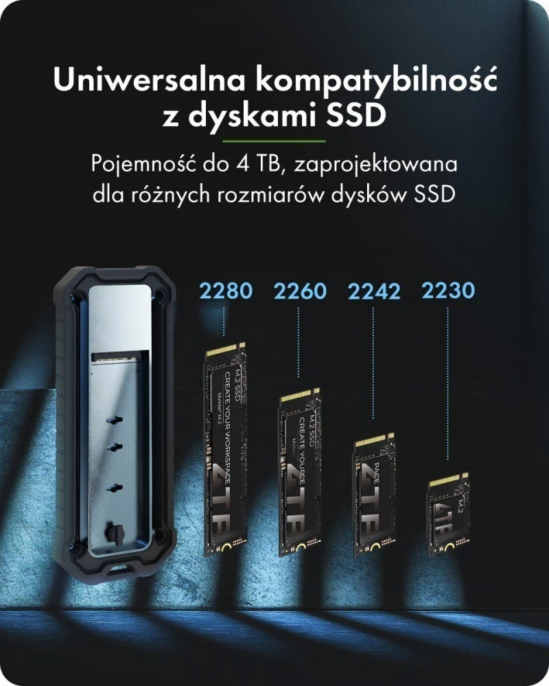 „Icy Box“ M.2 NVMe ir SATA USB 3.2 Gen 2 korpusas, 10 Gbit/s IB-1827MCP-C31