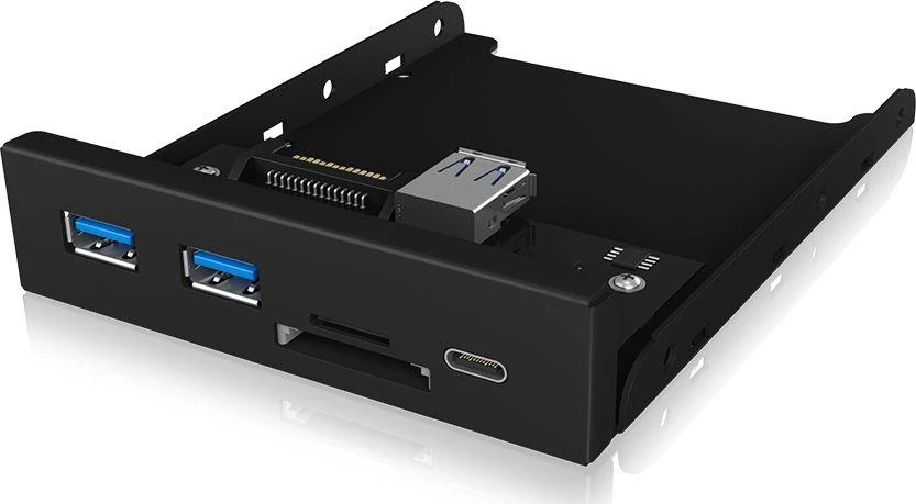 Icy Box 3.5“ vidinis USB hub ir kortelių skaitytuvas