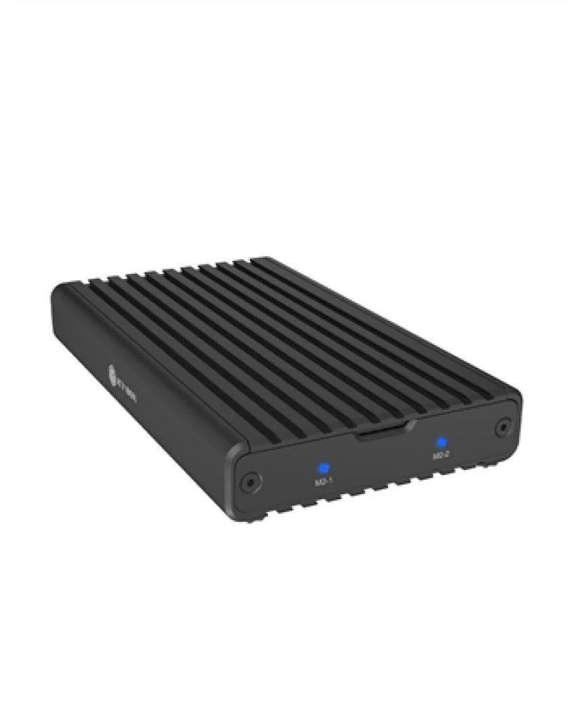 „Raidsonic IB-2817M-C32“ | Korpusas 2x NVMe SSD diskams su USB 3.2 Gen 2x2 Type-C jungtimi