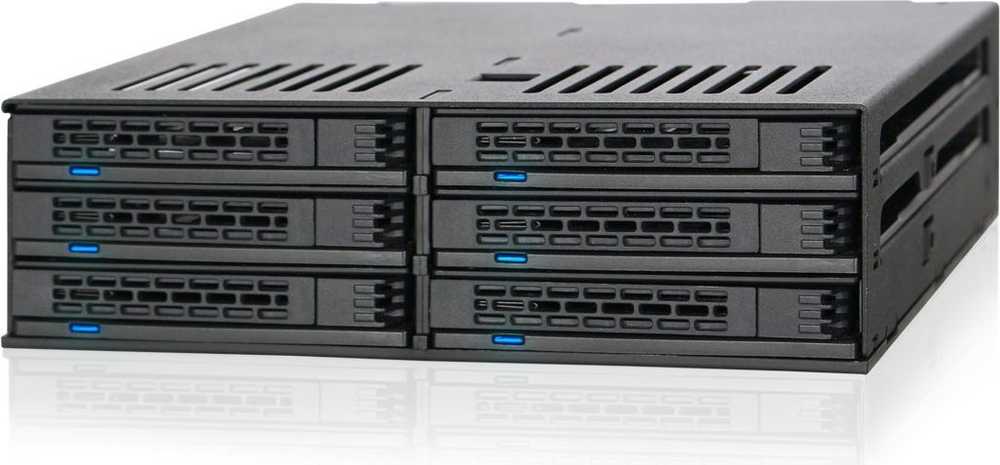 Carruzzo Icy Dock MB326SP-B diskų masyvas 0 TB Stovas (1U) Juoda