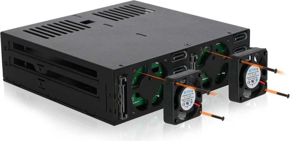 Carruzzo Icy Dock MB326SP-B diskų masyvas 0 TB Stovas (1U) Juoda