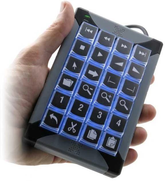 Klaviatūra P&I Engineering XK-24, Laidinis, USB, Juoda, Pilka
