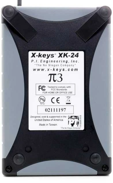 Klaviatūra P&I Engineering XK-24, Laidinis, USB, Juoda, Pilka