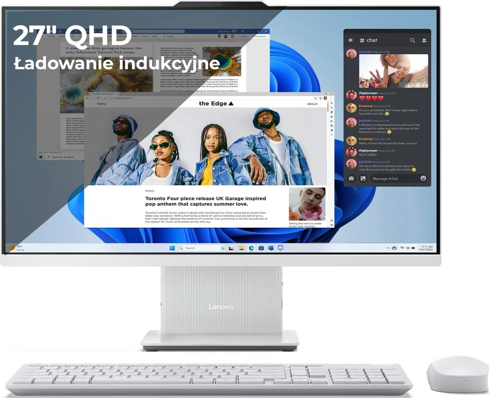Lenovo IdeaCentre AIO 27IRH9 Intel® Core™ i5 i5-13420H 68,6 cm (27 colio) QHD viskas viename kompiuteris 16 GB DDR5-SDRAM 1 TB SSD Windows 11 Home Wi-Fi 6 (802.11ax) Pilkas