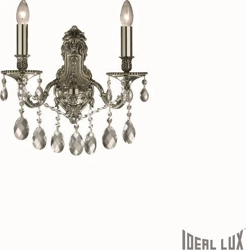 Sieninis šviestuvas Kinkiet Ideal Lux Kinkiet lampa ścienna Gioconda AP2 2x40W E14 sidabrinė 044910
