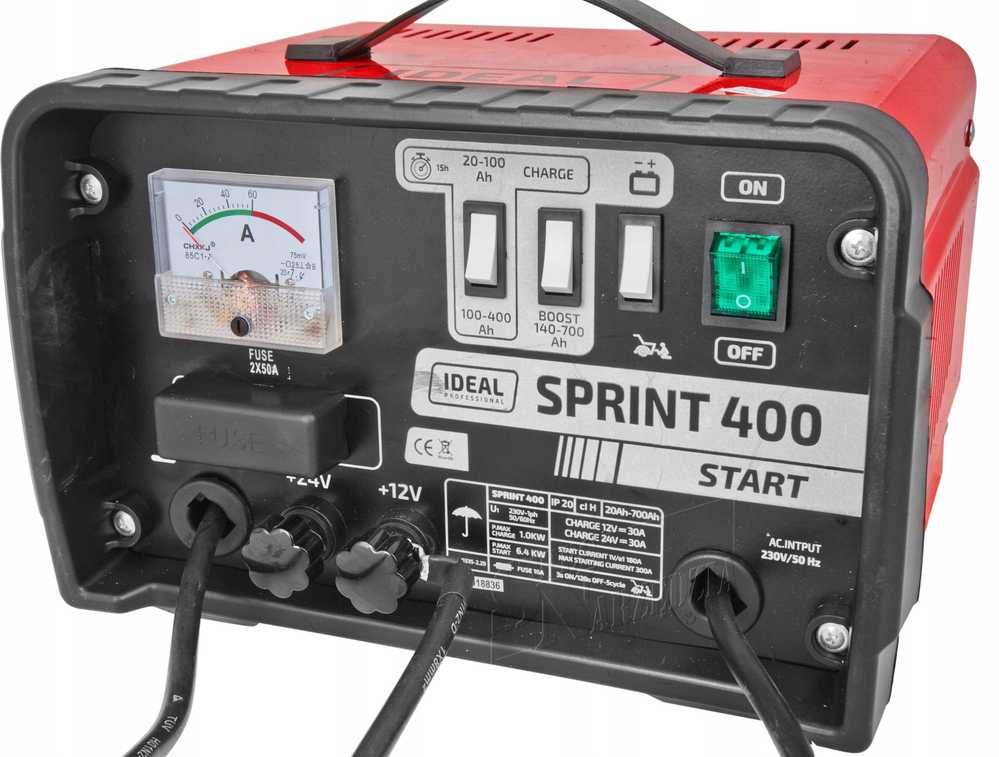 Ideal „Sprint 400 START 45A 230V 12/24V“ akumuliatoriaus įkroviklis su starteriu