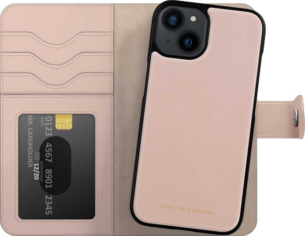 Telefono piniginės dėklas - Ideal of Sweden „Magnet Wallet+“ knygelės tipo dėklas iPhone 13/14/15/16E, modelis 2944460, rožinis
