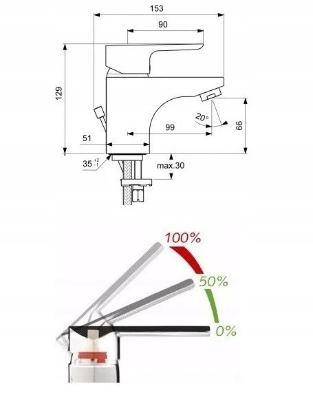 Praustuvo maišytuvas Ideal Standard Cerafine O, H120 be dugno vožtuvo