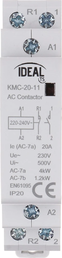 MODULINIS KONTAKTORIUS KMC-20-11 20 A 230 V AC IDEALUS